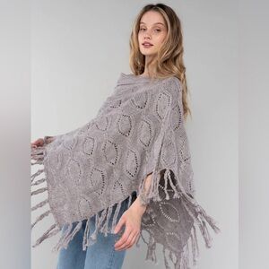 Lovestitch | Jenna poncho | OS | Grey/Rust